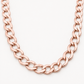 14K Rose Gold Hollow Cuban Curb Link Chain