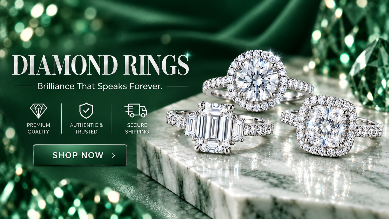 Lab-grown diamond rings collection banner
