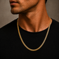 Real gold Miami Cuban link chain, shown worn on the neck