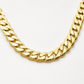 Real gold Miami Cuban link chain, three-quarter angle view