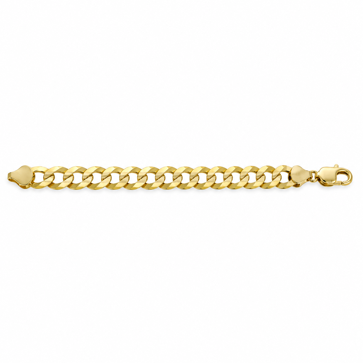 Gold plated 925 sterling silver Cuban curb link bracelet for men, alternate view
