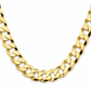 Gold plated 925 sterling silver Cuban curb link chain for men
