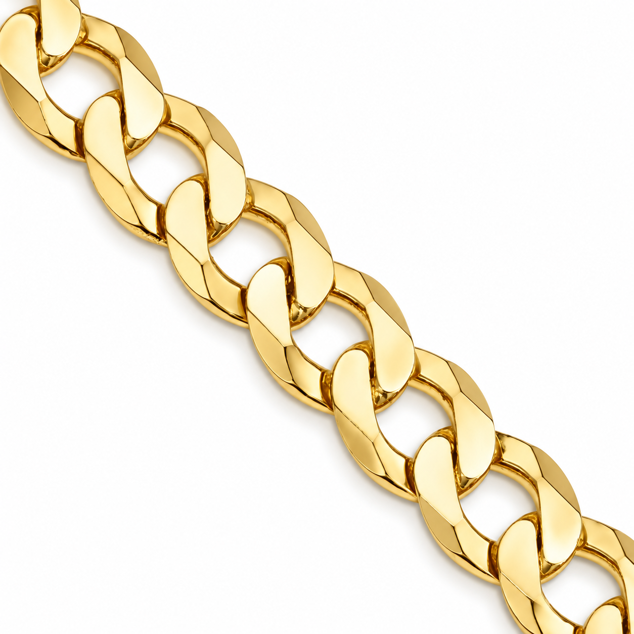 Gold plated 925 sterling silver Cuban curb link chain for men, additional view