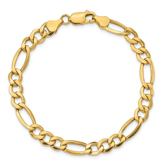 Gold plated 925 sterling silver Figaro bracelet for men