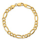 Gold plated 925 sterling silver Figaro bracelet for men