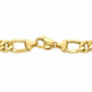 Gold plated 925 sterling silver Figaro bracelet for men, another angle