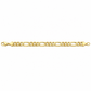 Gold plated 925 sterling silver Figaro bracelet for men, further view