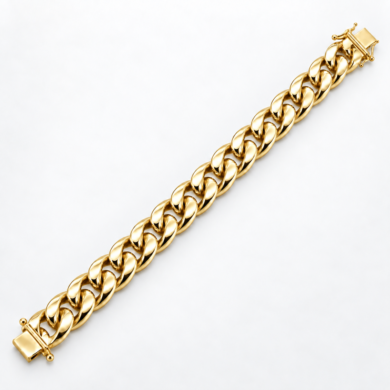 Gold plated 925 sterling silver Miami Cuban link bracelet for men, alternate view