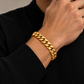 Gold plated 925 sterling silver Miami Cuban link bracelet for men, additional view