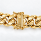 Gold plated 925 sterling silver Miami Cuban link bracelet for men, another angle