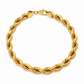 Gold plated 925 sterling silver rope bracelet for men
