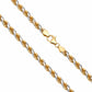 Two-Tone Sterling Silver Rope Chain