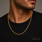 Real gold solid rope chain, full-length view