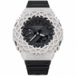 Iced Out Moissanite G-Shock GA-2100 Watch – Braided Link Bezel, Black Band