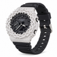Iced Out Moissanite G-Shock GA-2100 Watch – Braided Link Bezel, Black Band