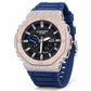 Iced Out G-Shock Solar Bluetooth Watch – Navy Band, Two-Tone Pavé Case