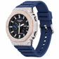 Iced Out G-Shock Solar Bluetooth Watch – Navy Band, Two-Tone Pavé Case