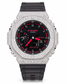 Iced Out Moissanite G-Shock GA-2100 Watch – Red Accent Dial, Black Band