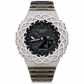 Iced Out Moissanite G-Shock GA-2100 Watch – Smoky Clear Band, Braided Link Bezel