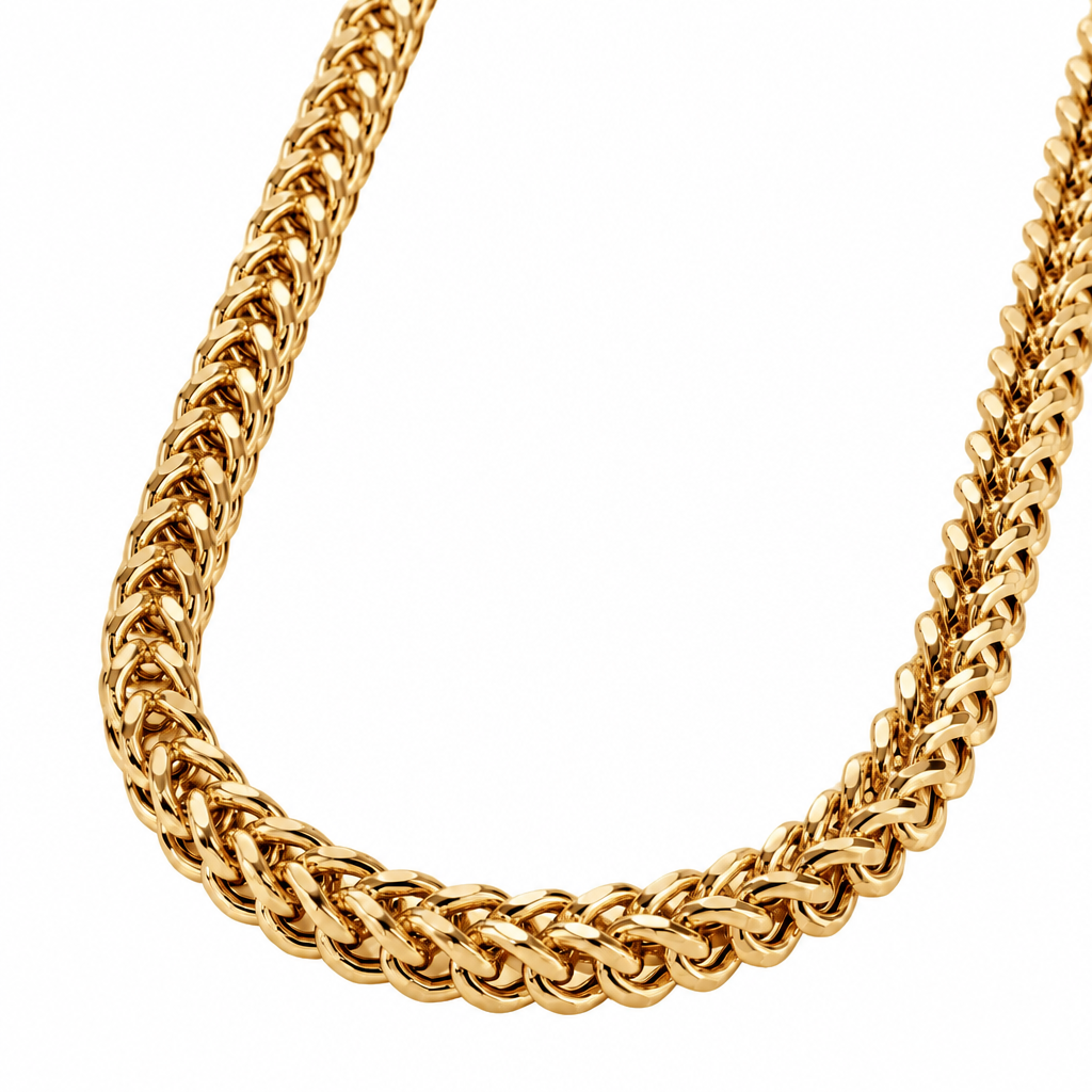 Gold Plated Sterling Silver Franco Chain