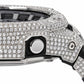 Iced out moissanite G-Shock GA-2100 watch with black band and blue dial – hip hop moissanite watch