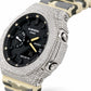 Iced out moissanite G-Shock GA-2100 watch with black dial and cream camo band – iced out CasiOak