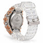 Iced out moissanite G-Shock GA-2100 watch with rose cross bezel and clear band – men's hip hop iced out watch