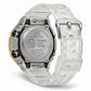 Iced out moissanite G-Shock GA-2100 watch with two-tone iced bezel and clear band – hip hop moissanite watch