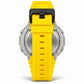Iced out moissanite G-Shock GA-2100 watch with black dial and yellow band – men's hip hop iced out watch
