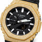 Iced out moissanite G-Shock GA-2100 watch with yellow iced bezel and black dial – men's hip hop iced out watch