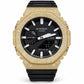 Iced out moissanite G-Shock GA-2100 watch with yellow iced bezel and black dial – custom iced G-Shock