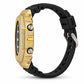 Iced out moissanite G-Shock GA-2100 watch with yellow iced bezel and black dial – moissanite bust down watch