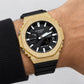 Iced out moissanite G-Shock GA-2100 watch with yellow iced bezel and black dial – iced out CasiOak