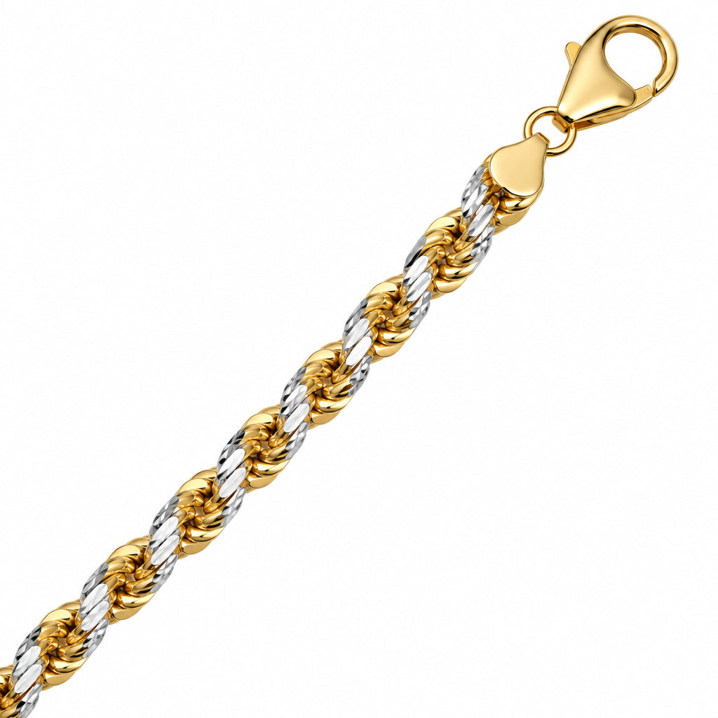 Two-Tone Sterling Silver Rope Bracelet