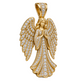 Custom gold and diamond Angel pendant angled view