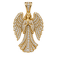 Custom gold and diamond Angel pendant detail view