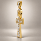Custom gold and diamond Ankh pendant side profile