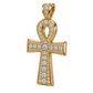 Custom gold and diamond Ankh pendant front view