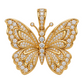 Custom gold and diamond Butterfly pendant angled view