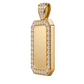 Custom gold and diamond Dog Tag pendant side profile