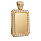 Custom gold and diamond Dog Tag pendant angled view