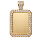 Custom gold and diamond Dog Tag pendant detail view