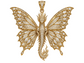 Custom gold and diamond Dragon Butterfly pendant close up