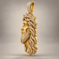 Custom gold and diamond Jesus head pendant side profile