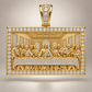 Custom gold and diamond Last Supper pendant detail view