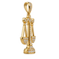 Custom gold and diamond Libra Scales pendant side profile
