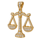 Custom gold and diamond Libra Scales pendant front view