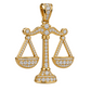 Custom gold and diamond Libra Scales pendant angled view