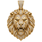 Custom gold and diamond Lion Head pendant front view
