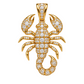 Custom gold and diamond Scorpion pendant detail view